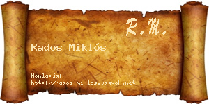 Rados Miklós névjegykártya