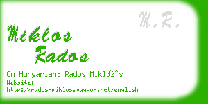 miklos rados business card